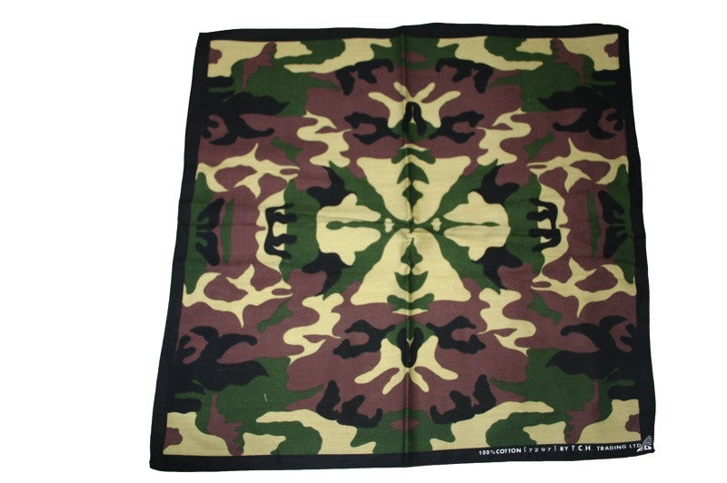 Square Green Camo Bandana